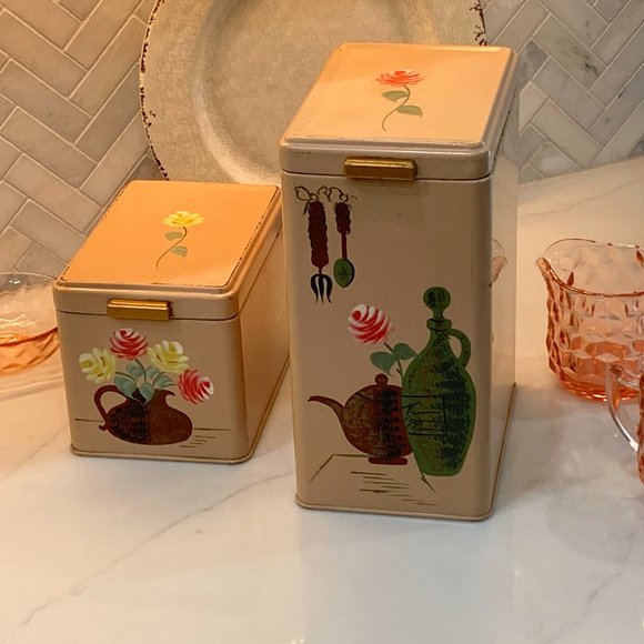 1950s Ransburg Canisters - Magnificent set of 2 - Picture 2 of 16